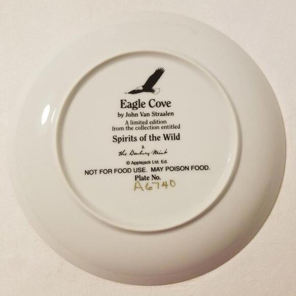 3/$25 The Danbury Mint- Spirits of The Wild "Eagle Cove" Plate #A6740 - Picture 2 of 4